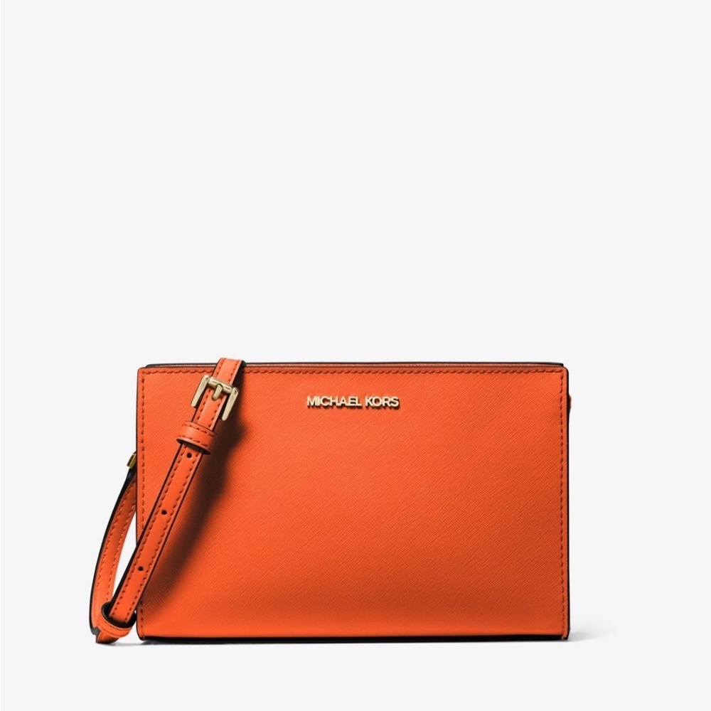 Michael Kors Orange Saffiano Leather Clutch